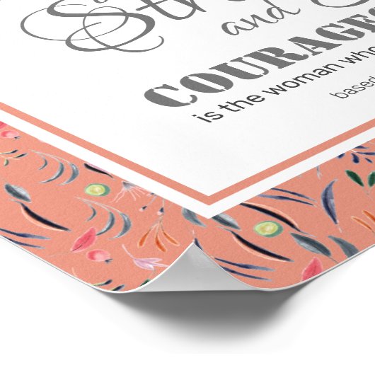 Joshua 1:9 | STARK UND MUTIG Poster (Ecke)