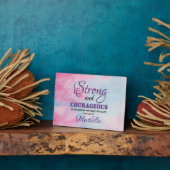 Joshua 1:9 STARKE UND COURAGEOUS Christliche Frau Fotoplatte (Seite)