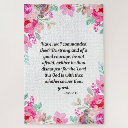 Joshua 1:9 - Starke und gute Courage Puzzle (Vertikal)