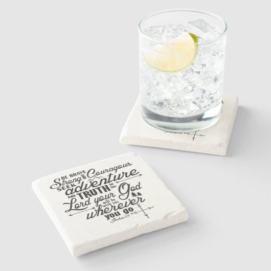 Joshua-1:9 Stein-Untersetzer-Fliesen Steinuntersetzer (Seitenansicht)