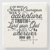 Joshua-1:9 Stein-Untersetzer-Fliesen Steinuntersetzer (Vorderseite)