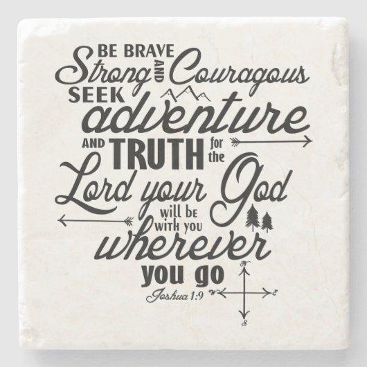 Joshua-1:9 Stein-Untersetzer-Fliesen Steinuntersetzer (Vorderseite)