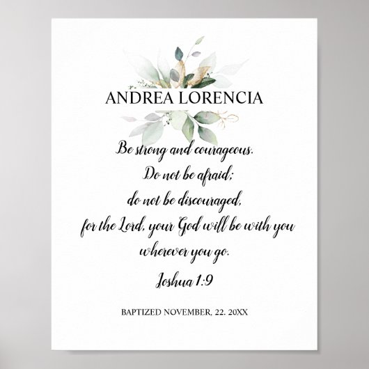 Joshua 1 9 Taufgeld Poster (Vorne)