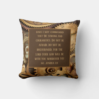 Joshua 1:9 Throw Pillow Encouraging Bible Verse  Kissen