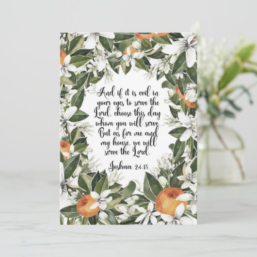 Joshua 24:15 Aquarell-Bibelkarte (Stehend Vorderseite)