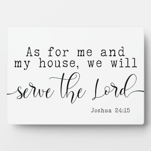 Joshua 24:15 Bibelschrift Bauernschild Fotoplatte (Vorderseite)