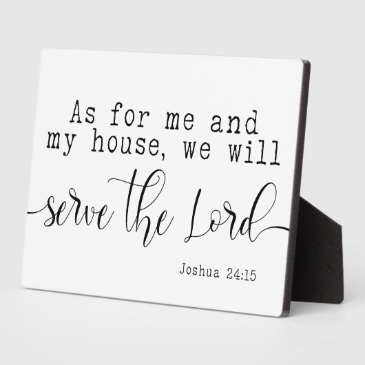 Joshua 24:15 Bibelschrift Bauernschild Fotoplatte (Seite)