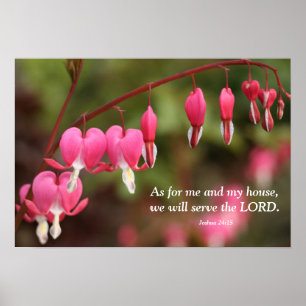 Joshua 24:15 Blutungen Herz-Blume Poster