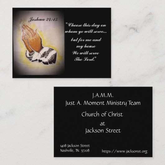 Joshua 24:15 "Choose This Day" Visitenkarte (Vorne/Hinten)