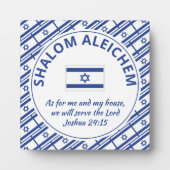 Joshua 24:15 für mich SHALOM ALEICHEM Israel Fotoplatte (Vorderseite)