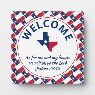 Joshua 24:15 für mich und mein Haus TEXAS willkomm Fotoplatte