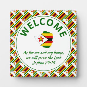 Joshua 24:15 für mich und mein Haus ZIMBABWE Fotoplatte