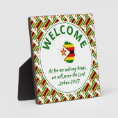 Joshua 24:15 für mich und mein Haus ZIMBABWE Fotoplatte (Vorderseite)