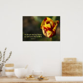 Joshua 24:15 Roter und Gelber Tulip Poster (Küche)