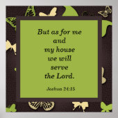 Joshua 24:15 Scripture Verse Butterfly Poster (Vorne)