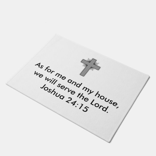 Joshua-24:15 Tür-Matte Fußmatte (Schrägansicht)