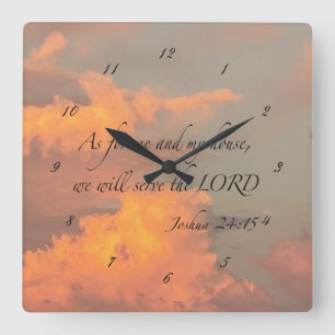 Joshua 24:15 Was mich und...die Acrylmauer Quadratische Wanduhr