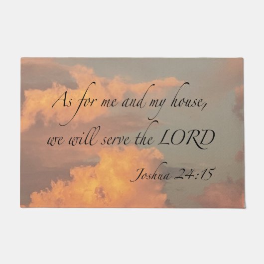 Joshua 24:15 Was mich und...Door Mat Fußmatte (Vorderseite)