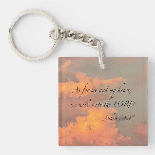Joshua 24:15 Was mich und mein Haus betrifft, werd Schlüsselanhänger (Vorderseite)