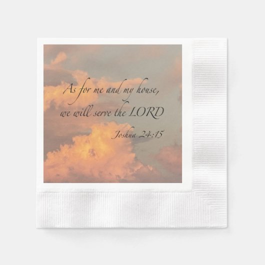 Joshua 24:15 Was mich und mein... Paper Napkin Serviette (Vorderseite)