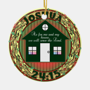 Joshua-24:15 WEIHNACHTSverzierung - Keramikornament