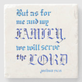 Joshua 24 15 Wir werden der Lord Bible Verse diene Steinuntersetzer (Vorderseite)