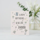 Joshua 24:5 wir werden Jehovah dienen Postkarte (Stehend Vorderseite)