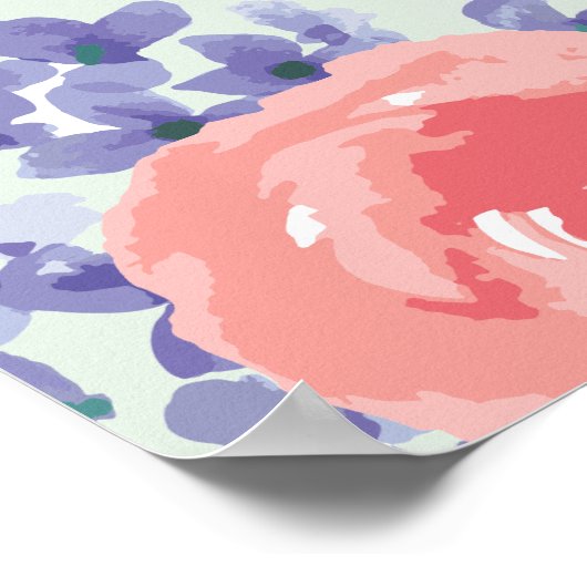 Joshua 24 Bibelverse wird Blumenkunst servieren Poster (Ecke)