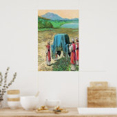 Joshua 3 Gott Stoppt das Plakat des Jordan (Küche)