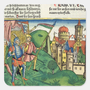 Joshua 6 4-21 der Fall von Jericho, vom 'Nurem Quadratischer Aufkleber