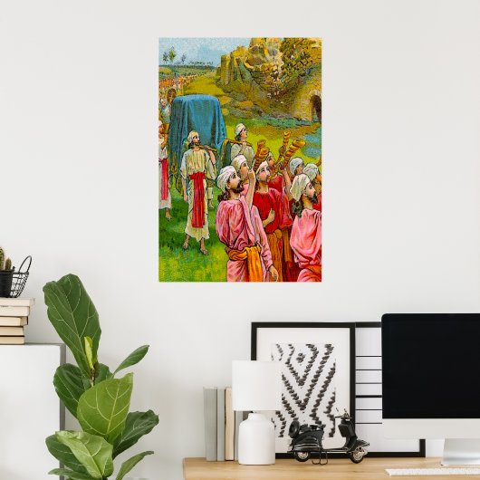 Joshua 6 The Wall of Jericho Falls Flat Poster (Heimbüro)