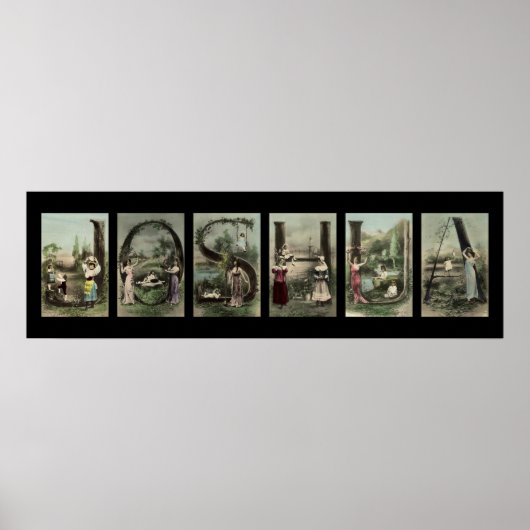 JOSHUA Alphabet Letter Name Art Poster (Vorne)