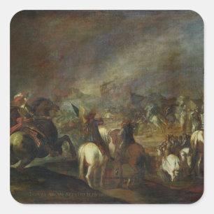 Joshua an den Mauern von Jericho Quadratischer Aufkleber