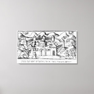 Joshua an den Wänden von Jericho Leinwanddruck