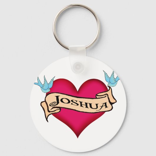 Joshua - Custom Heart Tattoo T - Shirt & Gifts Schlüsselanhänger (Vorderseite)