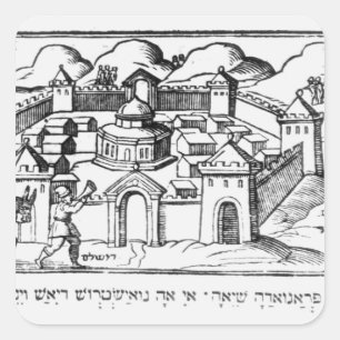 Joshua in den Mauern von Jericho Quadratischer Aufkleber