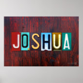 JOSHUA Lizenzschild Art Name-Zeichen Poster (Vorne)