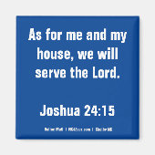 Joshua Magnet 24:15 Bible Verse (Vorne)