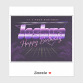 Joshua Name Vorname lila retro Sticker Geburtstag (Blatt)