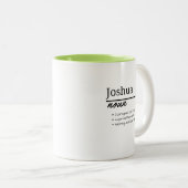 Joshua, Personalisierte Bezeichnung für Junge Zweifarbige Tasse (VorderseiteRechts)
