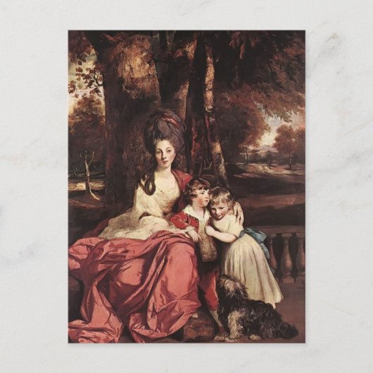 Joshua Reynolds - Lady Delm und ihre Kinder Postkarte (Vorderseite)