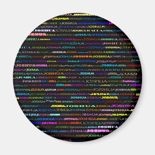Joshua Text Design I Round Magnet (Vorne)