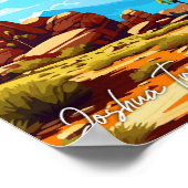 Joshua Tree California Vintage Reise Illustration Poster (Ecke)