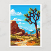 Joshua Tree California Vintage Reise Illustration Postkarte (Vorderseite)