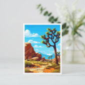 Joshua Tree California Vintage Reise Illustration Postkarte (Stehend Vorderseite)