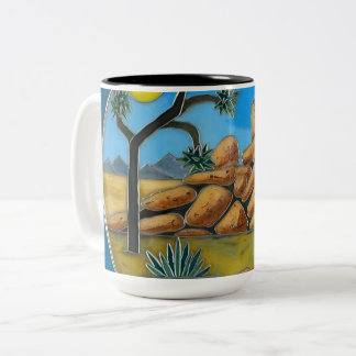 Joshua Tree- Fish Rock Button Zweifarbige Tasse