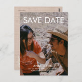 "Joshua Tree" - Flat Modern Save the Date Postcard Postkarte (Vorne/Hinten)