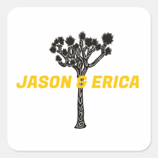 Joshua Tree Hochzeit Aufkleber (Vorderseite)