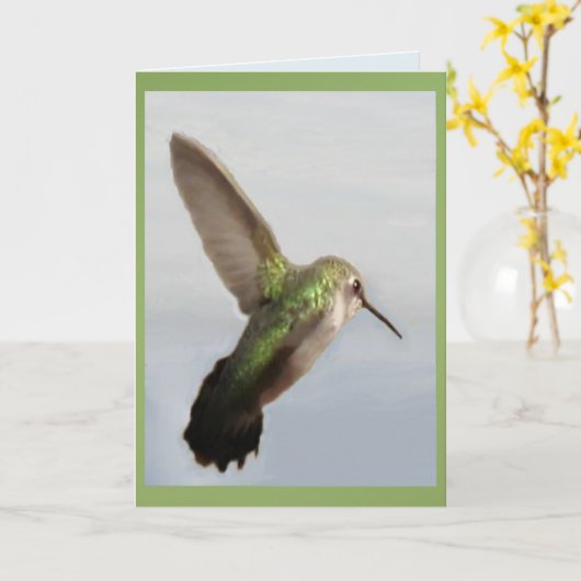 Joshua Tree Hummingbird =Blank Inside Karte (Gelbe Blume)
