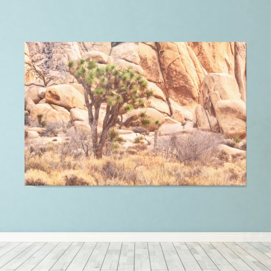 Joshua Tree in der Wüste Leinwanddruck (Insitu (Holzboden))